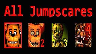 FNAF 1 2 3 4 ALL JUMPSCARES NO Chica [upl. by Nnairek]