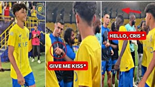 Cristiano Ronaldo meet Cristiano Junior amp Congratulates Alnassr U13 Team👏 [upl. by Uase]