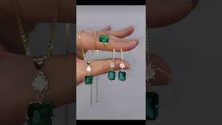 True love for Diamonds and Emeralds 💚💚💚Perfect pendant set as a gift for her❤️❤️❤️ [upl. by Eessac]