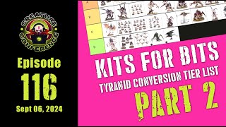 CC116 Bits for Kits Tyranid Tier List  Part 2 Creature Conference for Sept 6 2024 [upl. by Warring]