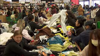 Bargain Hunters Find Discounted Designer Clothes at Bin Sale [upl. by Emie]