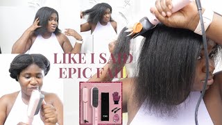 UPDATE Testing TYMO Ring Hair Straightener Brush on REAL 4C Hair  YALL BE LYING 4K [upl. by Scarlet]