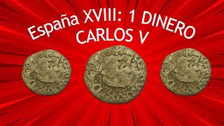 Moneda de 1 dinero de Carlos I de España  ELMONETARIOESTRAFALARIO [upl. by Sager787]