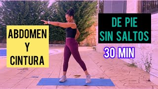 ABDOMINALES PARA REDUCIR CINTURA y APLANAR ABDOMEN de PIE Sin IMPACTO CARDIO Quema Grasa40 Min [upl. by Atsylak]