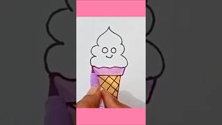 Cute cone ice cream drawing for kids and toddlers ytshorts shorts drawing4kids [upl. by Narmak59]