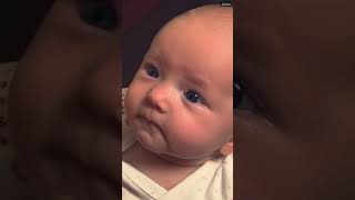 Baby Responds Emotionally To Moms Voice [upl. by Dlanod]