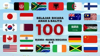 100 Nama Negara di Dunia Belajar Bicara untuk Bayi dan Balita  Bahasa Indonesia Edukasi Anak Mudah [upl. by Ahsinad]