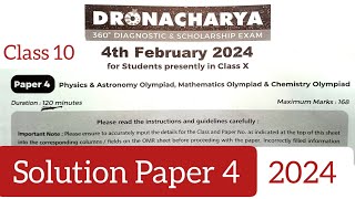 FIITJEE DRONACHARYA 2024 Class 10 Solution Paper 4  4 feb [upl. by Eelarak]