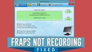 How to Fix Fraps Cant Record the Screen in Windows Missing Monitor Aero Desktop DWM [upl. by Einafpets]