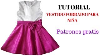 DIY Como hacer vestido de niña forrado [upl. by Godart]