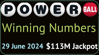 Powerball Winning Numbers 29 June 2024 Today Powerball Drawing Result Saturday Night 6292024 [upl. by Bander]