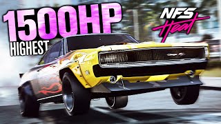 Need for Speed Heat  1500HP Highest Horsepower Car Dodge Charger Customization [upl. by Nayrb]