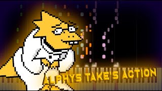 Undertale Alphys Takes Action ▶ Synthesia  Piano [upl. by Keene719]