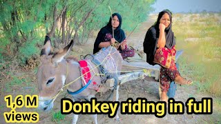 Donkey riding in full speed  Donkey out of control  Rukhsana village vlogs [upl. by Fransis]