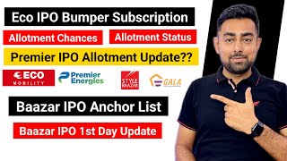 Eco Mobility IPO Allotment Chances  Premier IPO Allotment  Baazar IPO  Jayesh Khatri [upl. by Scheer]