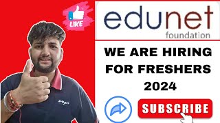 EDUNET FOUNDATIONS HIRING FOR FRESHERS tranding intership jobs viralshorts aaa internship2024 [upl. by Sherl]