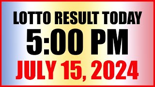 Lotto Result Today 5pm July 15 2024 Swertres Ez2 Pcso [upl. by Adao]