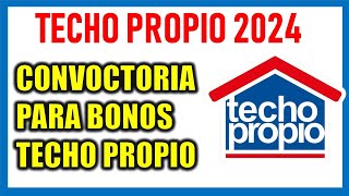 SALIÓ CONVOCTARORIA PARA TECHO PROPIO Bonos desde S 30900 soles [upl. by Molly607]