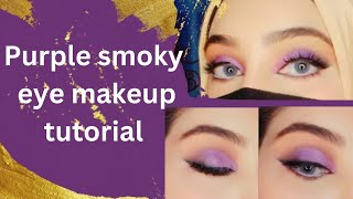 Purple Smoky Eye Makeup Tutorial for beginners purple eye shadowbold eye looksmoky eye techniques [upl. by Albion]