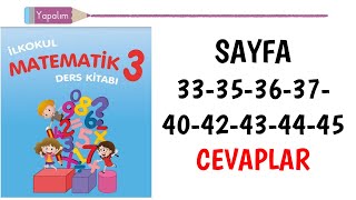 3 Sınıf Matematik Ders Kitabı 33 35 36 37 40 42 43 44 45 cevapları [upl. by Nnaassilem703]