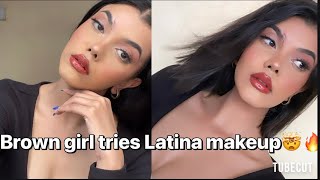 Trying the copy paste Latina makeup 😩 [upl. by Cordie233]