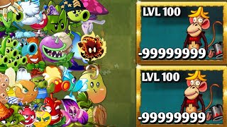 Monkey Zombie Level 100 VS All Plant Max Level  Who Will Win  Pvz2 [upl. by Aicina148]