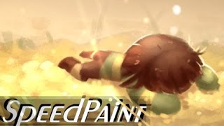 Chara and Asriel SPEEDPAINT Undertale  The Fallen Child [upl. by Ahsinyt]