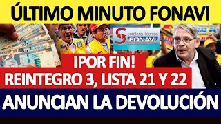 Por fin fonavi Anuncian la devolución de aportes a fonavistas de ‘Lista 21’nueva lista [upl. by Iloj]