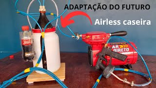 ADAPTAÇÃO ESPETACULAR  TRANSFORME UM COMPRESSOR DE AR DIRETO EM UMA AIRLESS TODOS VÃO QUERER ASSIM [upl. by Zebulen]