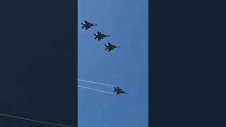 4 ship of F15 Eagles from the Bayou Militia on the overhead at the 2024 NAS Oceana Air Show [upl. by Ylrebmik]