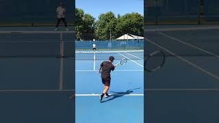 Tennis rally in Melbourne Australia on Australia Open like blue courts tennis shorts [upl. by Eilarol988]