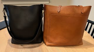 Madewell Medium Transport Tote  Madewell Bucket Bag Review  Whats in my bag [upl. by Hsirap90]