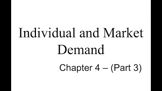 Individual and Market Demand  Chapter 4 Part 3 [upl. by Ettevroc]