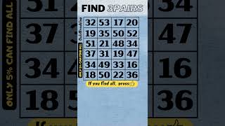 Find 3 pairs S161 Can you find all prevent alzheimer dementia testnumber quiz [upl. by Rosse871]