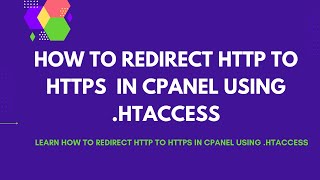 How to redirect http to https using htaccess  redirect http to https in cpanel in hindi [upl. by Cristen]