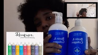 HAIR WASH DAY  RENPURE BIOTINCOLLAGEN SHAMPOO amp CONDITIONER  REVIEW amp FIRST IMPRESSIONS [upl. by Lehmann935]