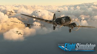 Microsoft Flight Simulator  Famous Flyer 9 Douglas C47D Skytrain amp Waco CG4A [upl. by Torruella]