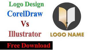 Logo design Coreldraw vs Adobe illustrator pen logo [upl. by Ignaz]