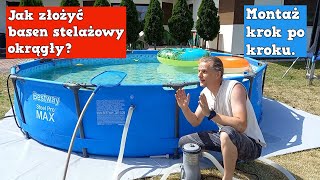 Jak złożyć basen ogrodowy Montaż basenu stelażowego okrągłego  bestway Instrukcja FACHOWIEC TV [upl. by Anrahs]