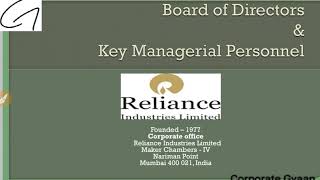 Reliance Industries  Board of Directors Key Managerial Personnel and Other Related Information [upl. by Netta]