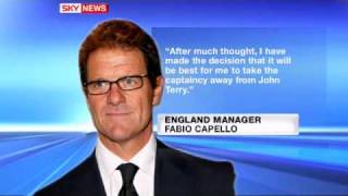 John Terry dropped by Fabio Capello as England captain [upl. by Ttennaej970]