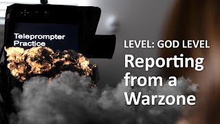 Teleprompter Practice  God Level  Reporting from a warzone [upl. by Rhee]