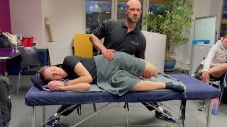 Hip mobilisations in sidelying position Obers Test [upl. by Enimasaj818]