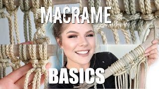 HOW TO Macrame Basics  Larks Head Square Knot Spiral Stitch Double Half Hitch [upl. by Lindner599]