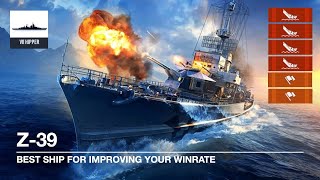 Z39  Best Ship for Improving Your Winrate World of Warships Legends Xbox Series X 4K [upl. by Damalus]