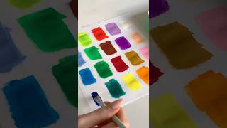 Himi gouache swatches🤩 except I missed 4 out amp my paper ripped🫠 himigouache swatches painting [upl. by Yslek757]