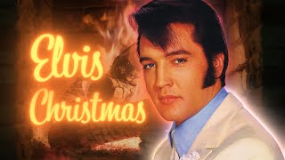 Elvis Presley  Christmas Songs Playlist Fireplace Video [upl. by Stafford]