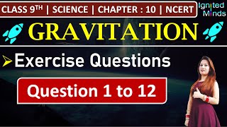 Class 9th Science Chapter 10  Exercise Questions 1 to 12  Gravitation  NCERT [upl. by Martreb]