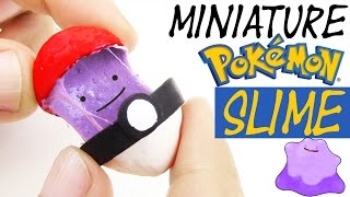 DIY SLIME IDEA POKEMON POKEBALL How to make Ditto slime polymer clay tutorial [upl. by Medina776]