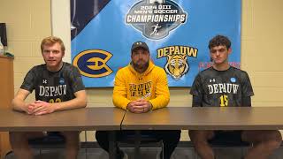 2024 NCAA D3 Mens Soccer Tournament  Regional Round Game 2  DePauw Postgame [upl. by Sander]